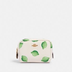 Mini Boxy Cosmetic Case With Lime Print